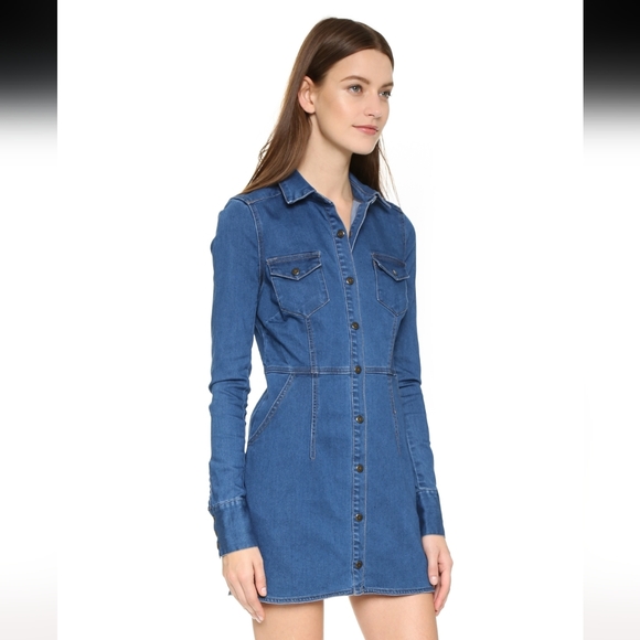 Free People long-sleeved mini "Dynomite Denim Shirtdress", size small. - Picture 4 of 16